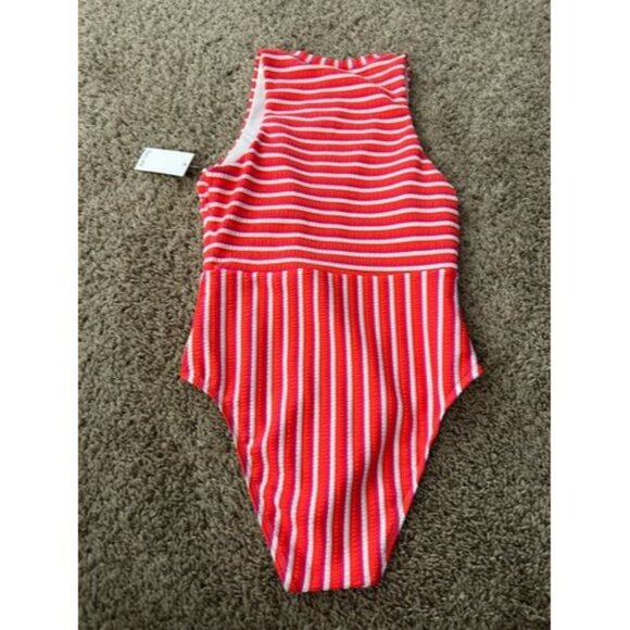Splendid Womens Striped Zip Front One Piece Colorful Swimsuit Size Small/Medium - Picture 11 of 15